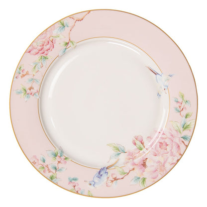 Dinerbord Ø 27 cm roze wit bloemen