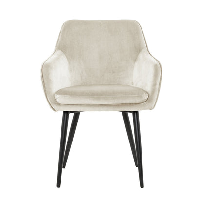 Dining chair cream velvet