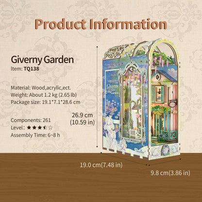 DIY Book Nook Giverny Garden 19x9.8x26.9 cm hout