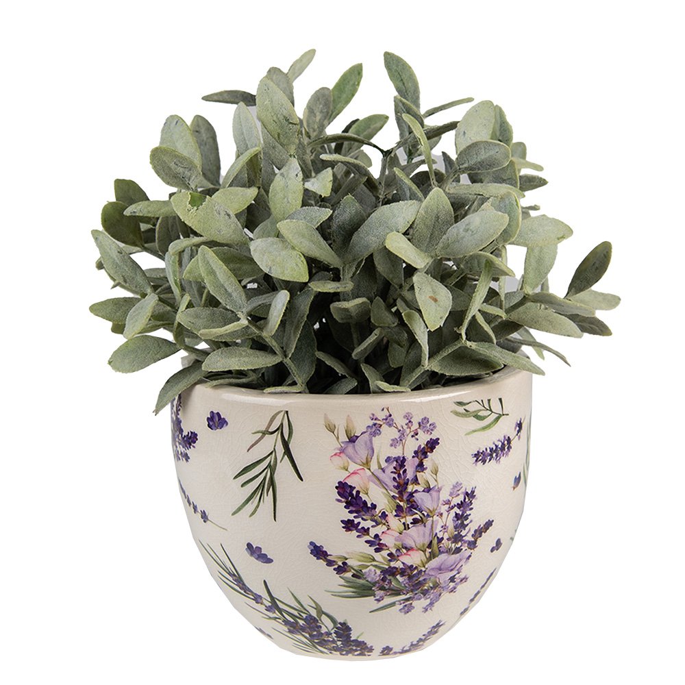 Bloempot Ø 15x11 cm keramiek paars groen