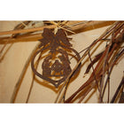 Kerststal hanger metaal roest patina 10x8 cm