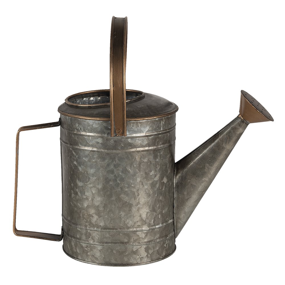 Decoratie gieter 31x14x20 cm grijs metaal