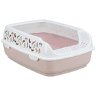 Trixie Delio Cat Litter Box with Rim Printed Light Pink / White