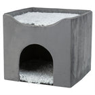 Kattenhuis 38x38x38 cm grijs wit zwart