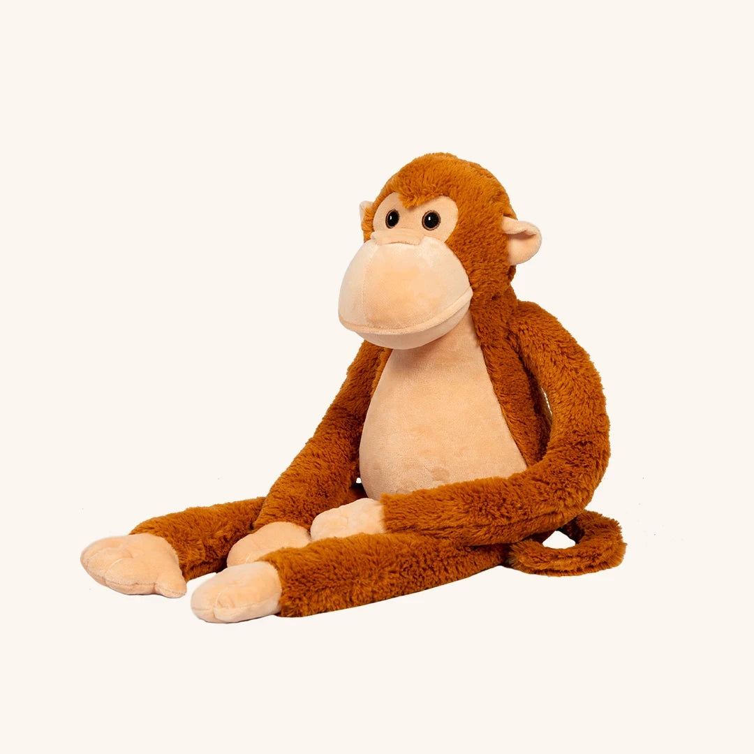 Verzwaarde pluchen aap 1,8kg rood zandkleur