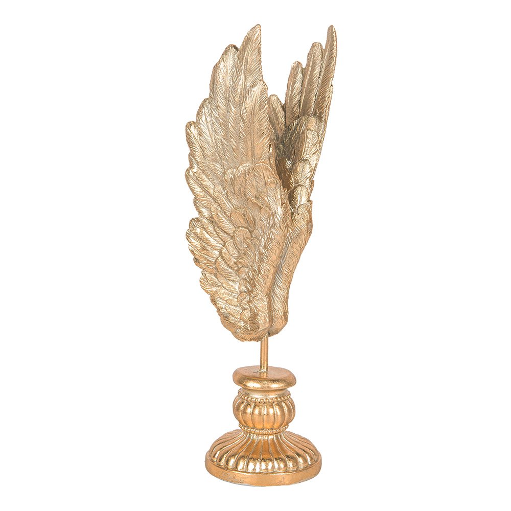 Decoration Sculpture Wings 10x10x33 cm Gold-coloured Plastic