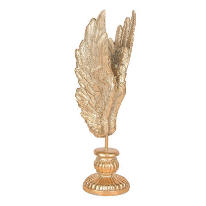 Decoration Sculpture Wings 10x10x33 cm Gold-coloured Plastic