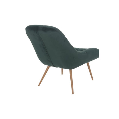 XXL armchair velvet green metal wood look