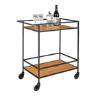 Bartrolley eikenlook zwart 68x40x79 cm