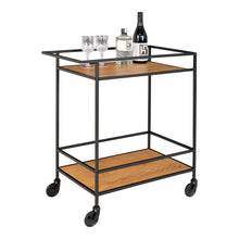 Bartrolley eikenlook zwart 68x40x79 cm