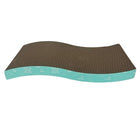 Krabpaal karton wave turquoise met catnip