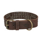 Trixie Dog Collar Rivet Rustic Oiled Leather Dark Brown