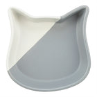 Trixie Cat Food Bowl Cat Head Ceramic Grey / White