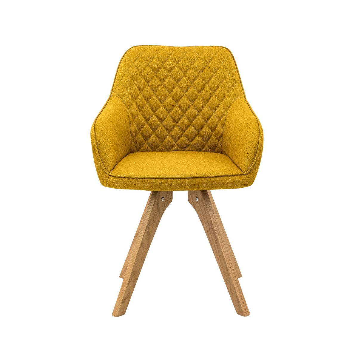 Fauteuil set van 2 curry geel massief eikenhout
