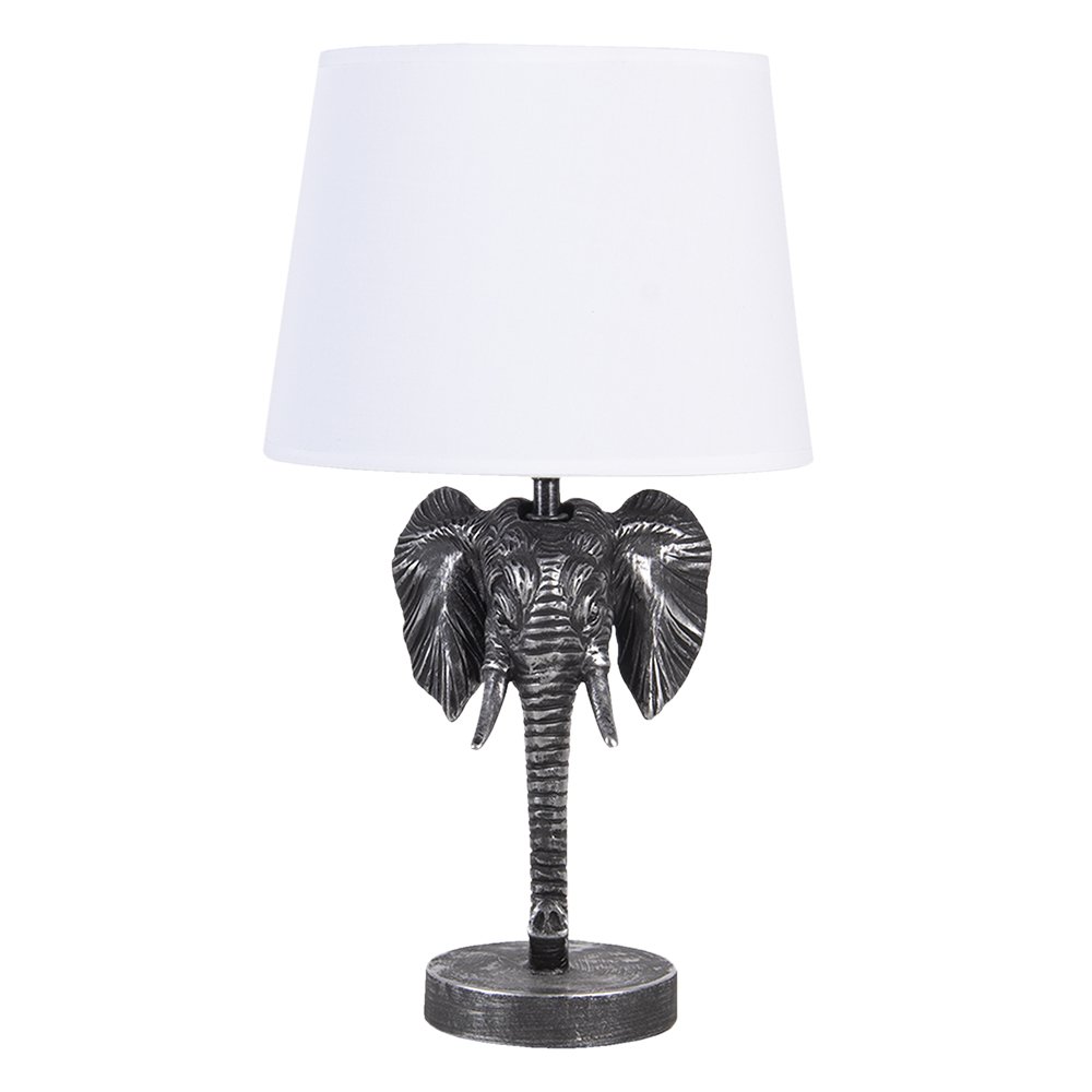 Tafellamp olifant 23x23x41 cm zwart wit