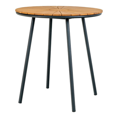 Cleveland Cafe Table With Teak Top And Black Legs Ø70x74 cm