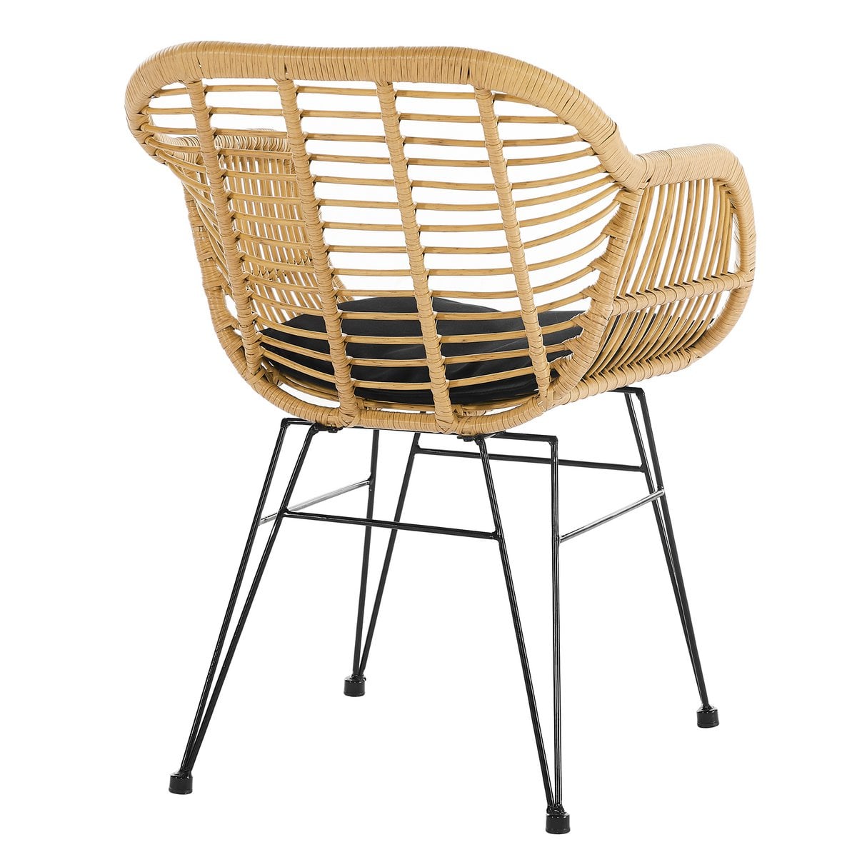 Set of 2 armchairs in rattan look, natural