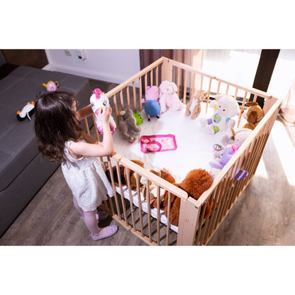 Babybox 89x85 cm naturel beuken opvouwbaar