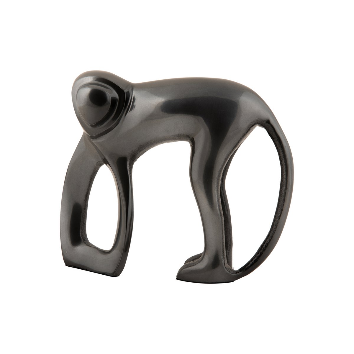 Standbeeld aap aluminium grijs 17x5x15 cm