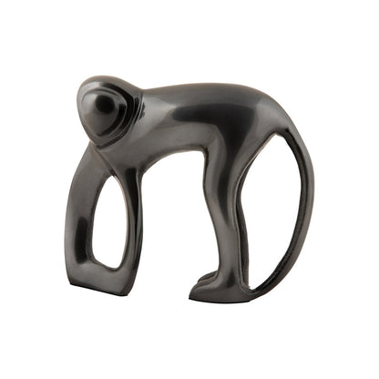 Standbeeld aap aluminium grijs 17x5x15 cm