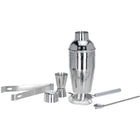 Cocktail Set Stainless Steel - 5-Piece - Cocktail Shaker - Spoon - Muddler - Jigger - Ice Tongs