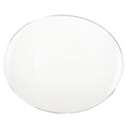 Ovale serveerplaat 26.7 cm glas wit platinarand