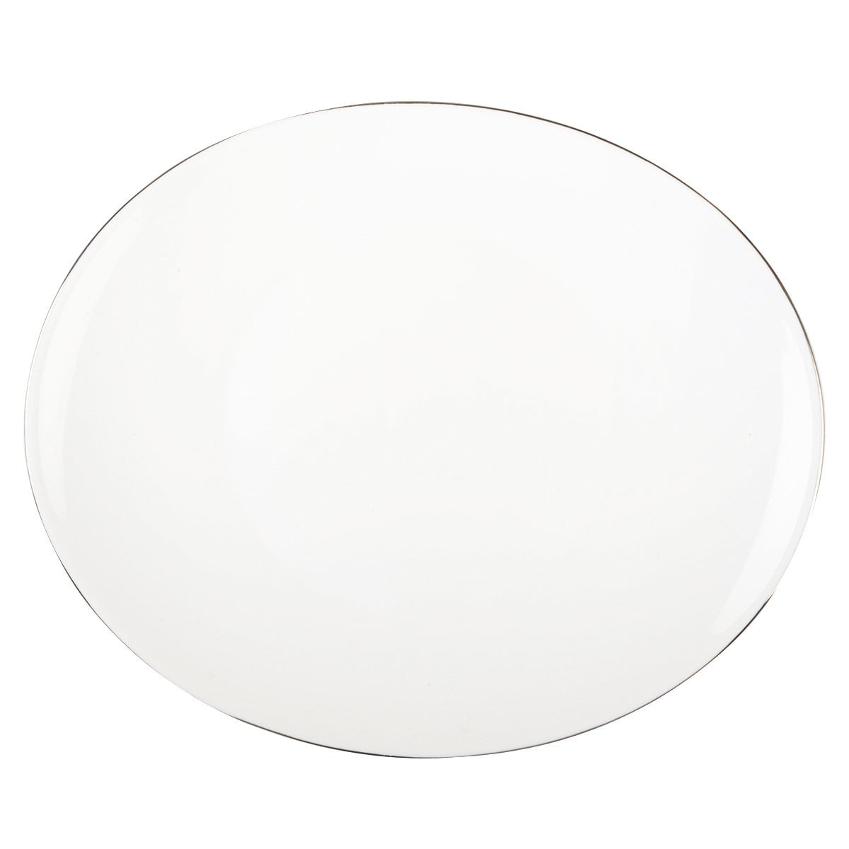 Ovale serveerplaat 26.7 cm glas wit platinarand