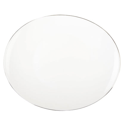 Ovale serveerplaat 26.7 cm glas wit platinarand