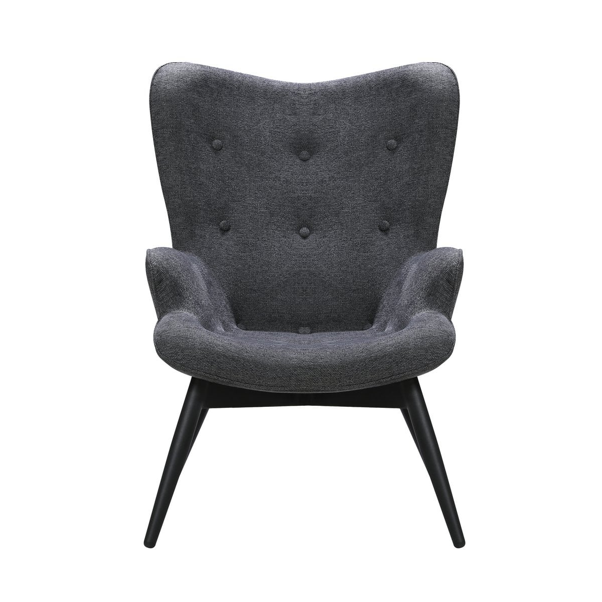 Fauteuil donkergrijs structuurstof 80x92x40 cm