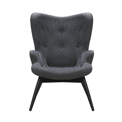 Fauteuil donkergrijs structuurstof 80x92x40 cm