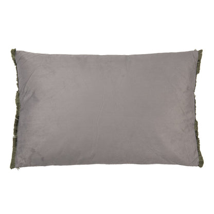 Sierkussen 60x40 cm groen wit polyester bloemen