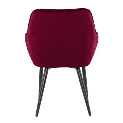 Eetkamerstoel rood fluweel 61x60x85 cm