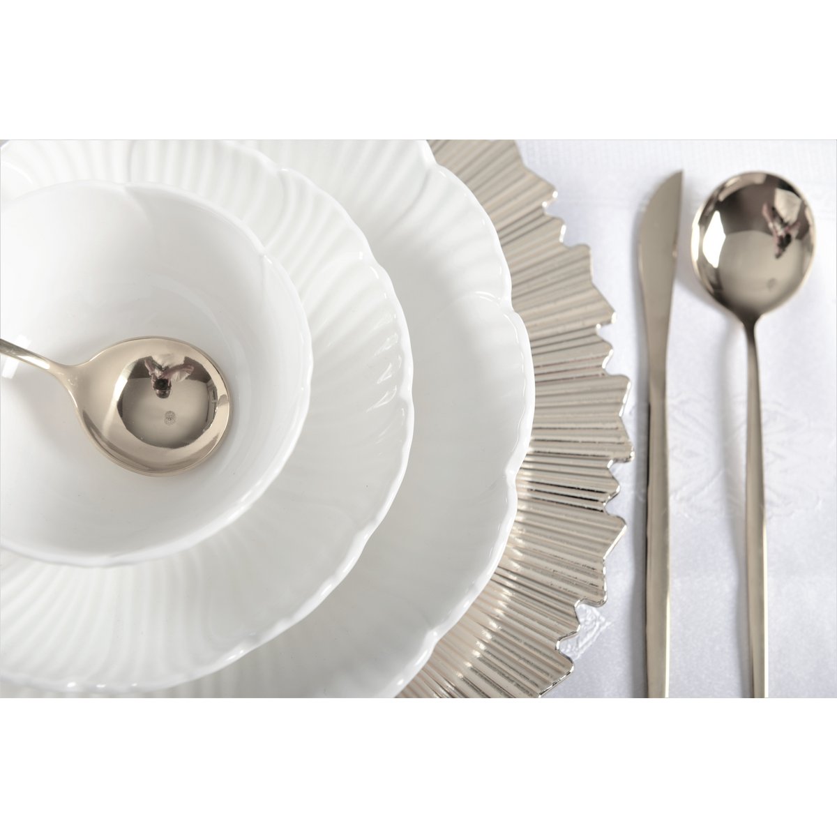 Filetbasis zilver 33x33x1 cm