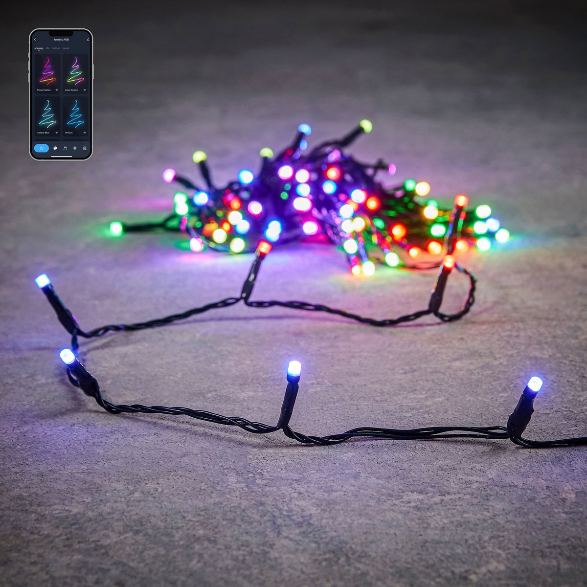 Kerstboomverlichting 50 LED RGB 500 cm