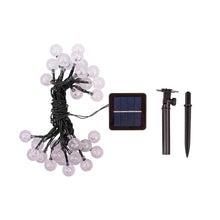 Outdoor light string with decorative balls in glass look, 868 cm long, warm white,