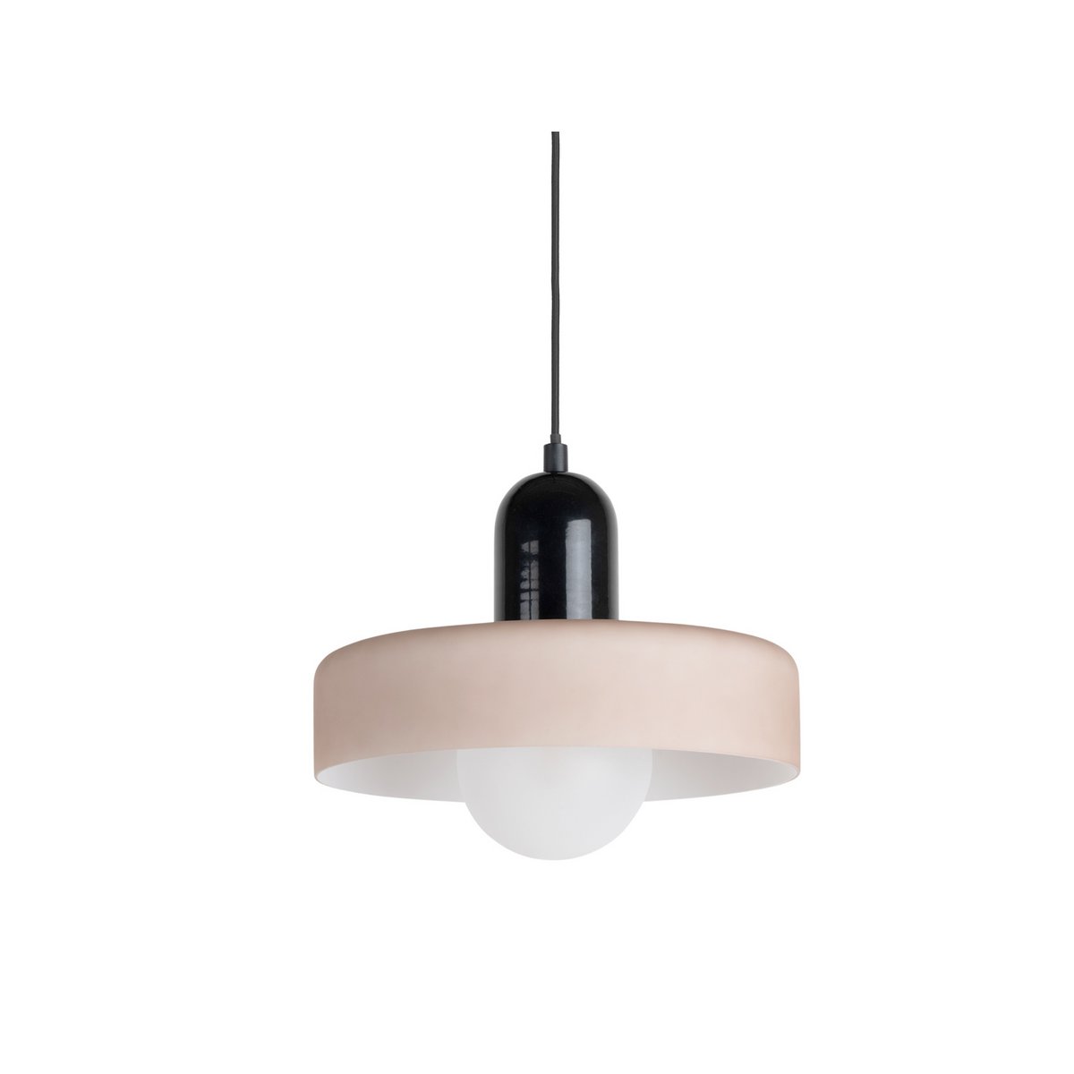 Hanglamp glas 25 cm mat zwart