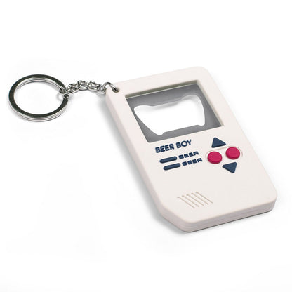Flesopener sleutelhanger retro spel plastic hout metaal