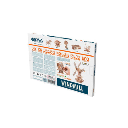 Houten modelbouw windmolen 227 onderdelen 40 cm berkenmultiplex