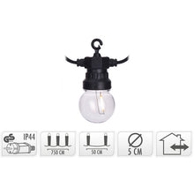 Lichtsnoer Met 10 Led Filament Lampen - Voor Buiten