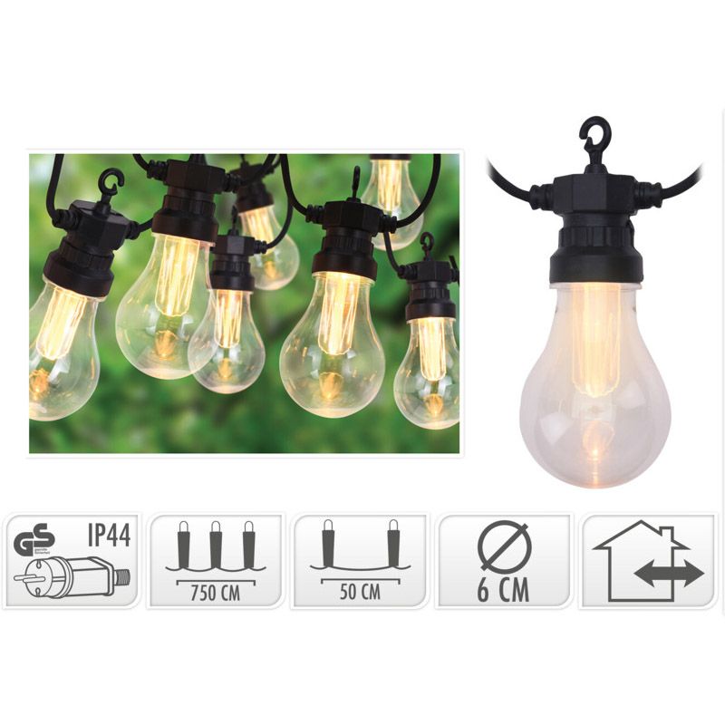 Lichtsnoer Met 10 Led Reflector Lampen - Voor Buiten