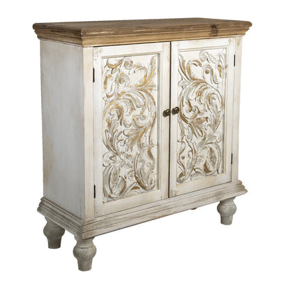 Dressoir 91x38x100 cm wit bruin hout