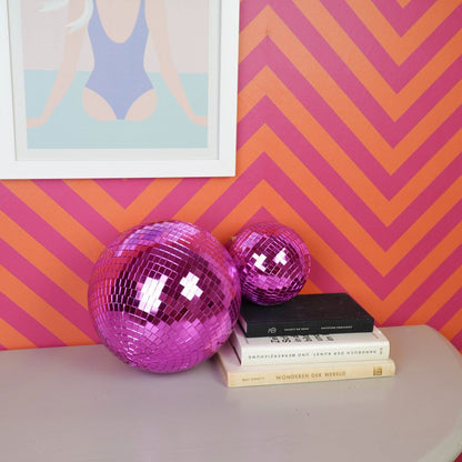 Kersthanger discobal 25x25x25 cm roze foam