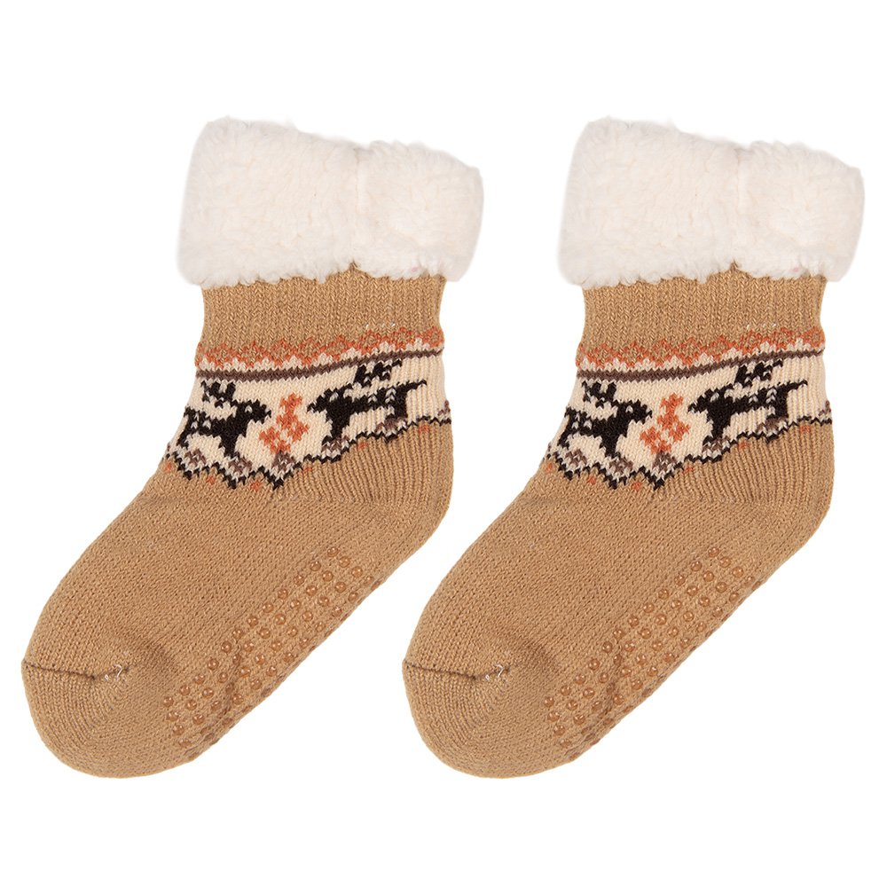 Huissokken baby 0-24 maanden bruin synthetisch