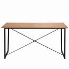 Eettafel 140x70x73 cm MDF acacia-look metaal zwart bruin
