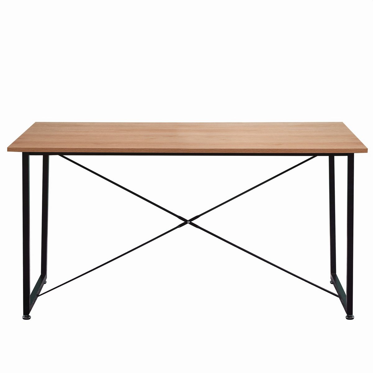 Eettafel 140x70x73 cm MDF acacia-look metaal zwart bruin