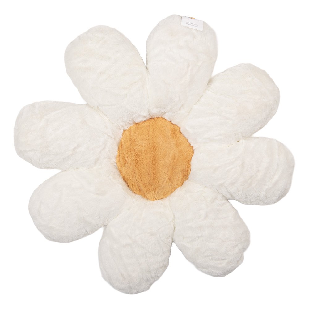 Sierkussen Bloem Ø 45x4 cm Wit Polyester