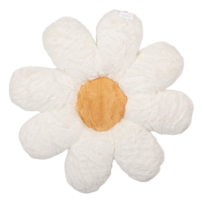 Sierkussen Bloem Ø 45x4 cm Wit Polyester