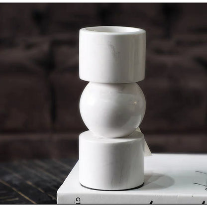 Kandelaar marmer wit 19.5x8x8 cm