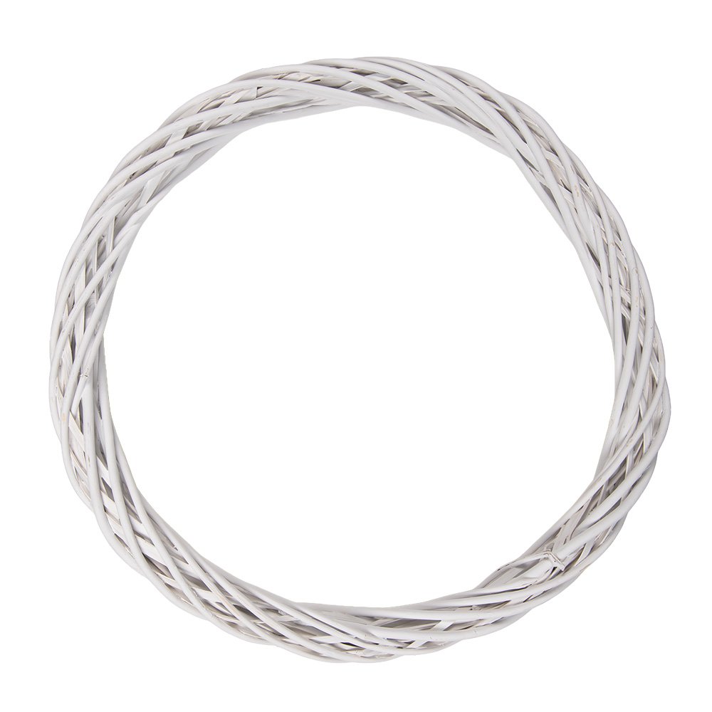Krans Ø 50x5 cm Wit Rotan