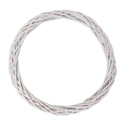 Krans Ø 50x5 cm Wit Rotan